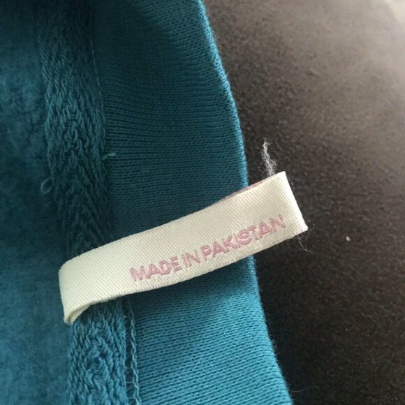 Vintage MV Sports Reverse Weave Sweatshirt Womens Small Green Teal Blue V Neck - Picture 7 of 8